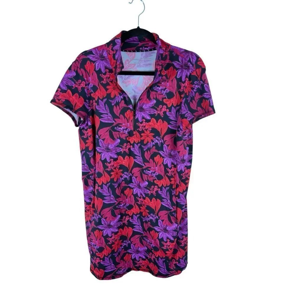 Tommy Bahaha Red / Purple Floral Athletic Dress- size M